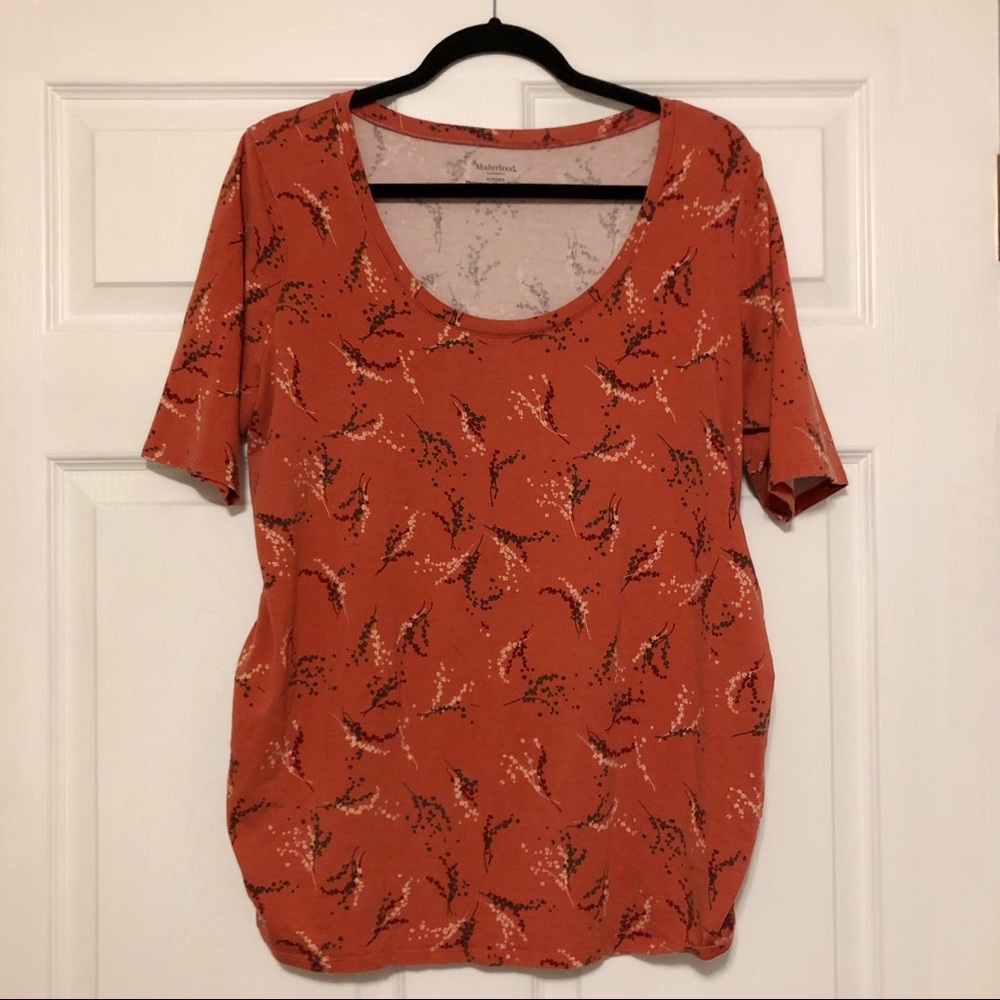 Motherhood Maternity Half Sleeve Top Orange XL